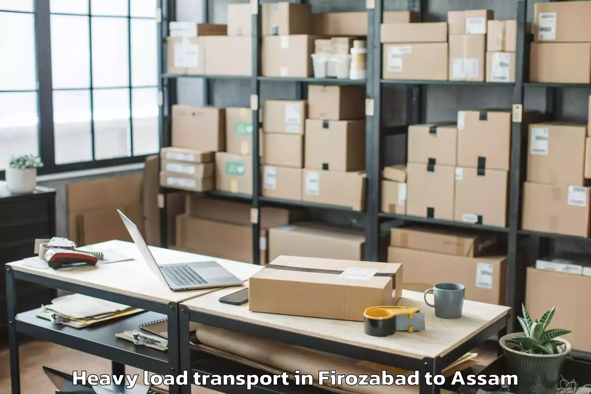 Reliable Firozabad to Hajo Heavy Load Transport